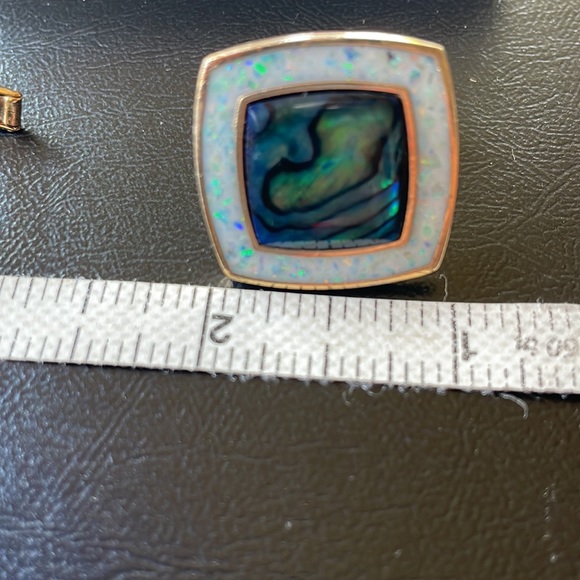 Abalone shell opal cufflinks - Picture 2 of 5